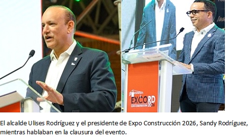 Foto Ulises Rodríguez y Sandy Rodríguez en lausura Expo Construcción