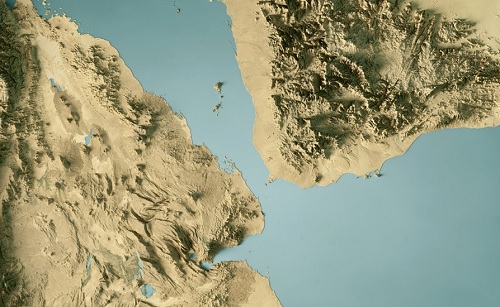 Foto estrecho cerca de Yemen