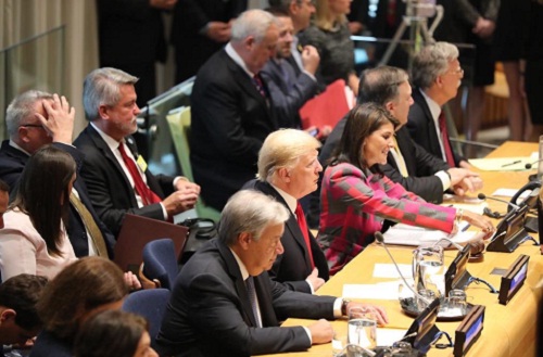 Foto Trump y presidentes  en ONU