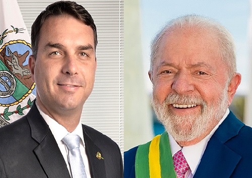 Foto Flávio Bolsonaro y Luiz Inácio Lula da Silva