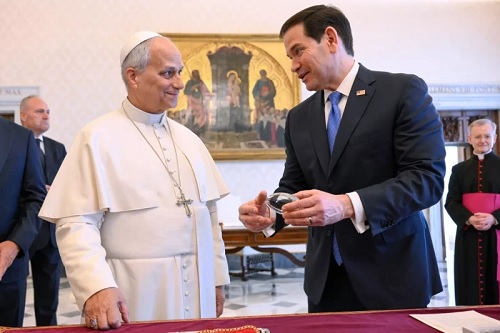 Foto Papa León y secretario Rubio